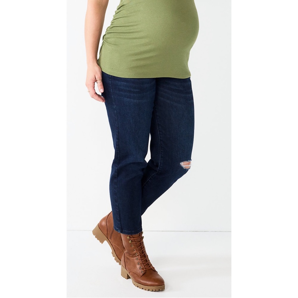 NWT Maternity Sonoma Over-The-Belly Cropped Straight Leg Jeans Size 8 12 18